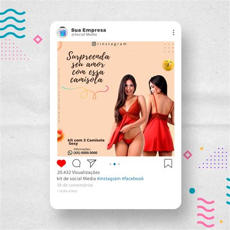 Kit De Social Media Posts Prontos Para Venda De Lingerie E Roupa