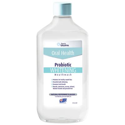 Probiotic Whitening Mouthwash Natural Peppermint 375 ML Henry Blooms