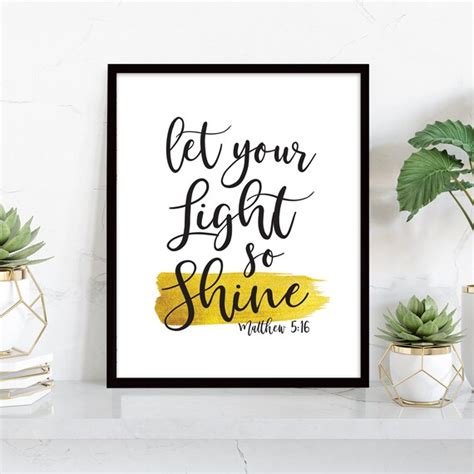 Let Your Light So Shine Matthew 5 16 Scripture Home Decor Etsy