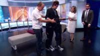 Paralysed Man Walks With Robotic Legs Bbc News