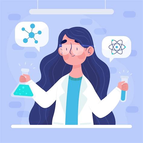 Free Vector Female Scientist Illustration