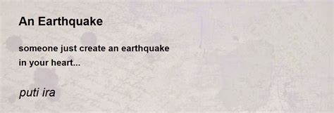 An Earthquake - An Earthquake Poem by puti ira