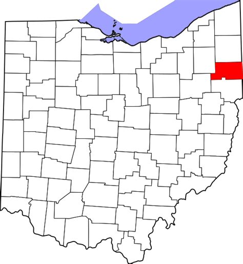 Image: Map of Ohio highlighting Mahoning County