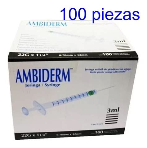 Jeringa Desechable Estéril 3ml Ambiderm Caja C 100 Capacidad En Volumen