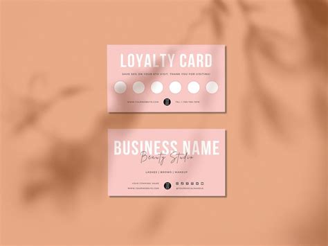 Editable Loyalty Card Template Beauty Salon Stamp Card Design Etsy