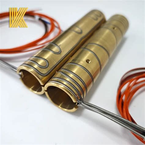 Hot Runner Coil Nozzle Heater With K Thermocouple And Brass Cover For Injection Machine Parts