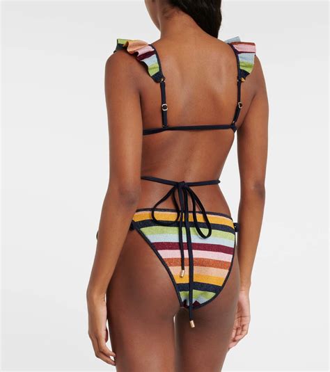 Zimmermann Alight Striped Metallic Knit Bikini Zimmermann