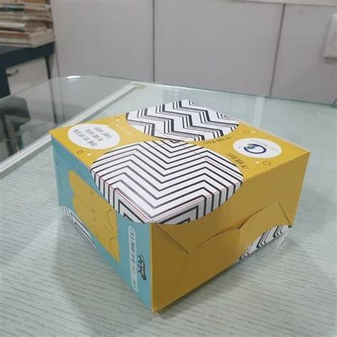 Printed Kraft Paper Cake Packaging Box 500 Gram Without Window At