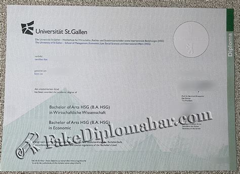 Buy 100 Copy Fake University Of St Gallen HSG Diploma Online