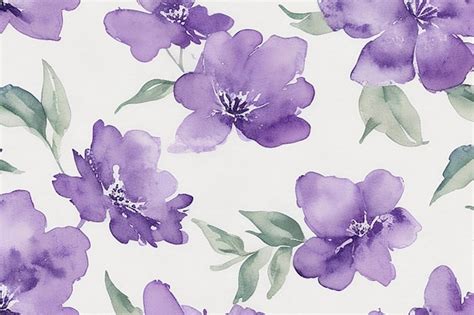 Premium Photo | Purple Watercolor floral pattern