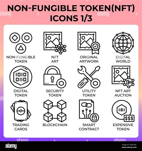 Iconos de fichas no fungibles Imágenes vectoriales de stock Alamy