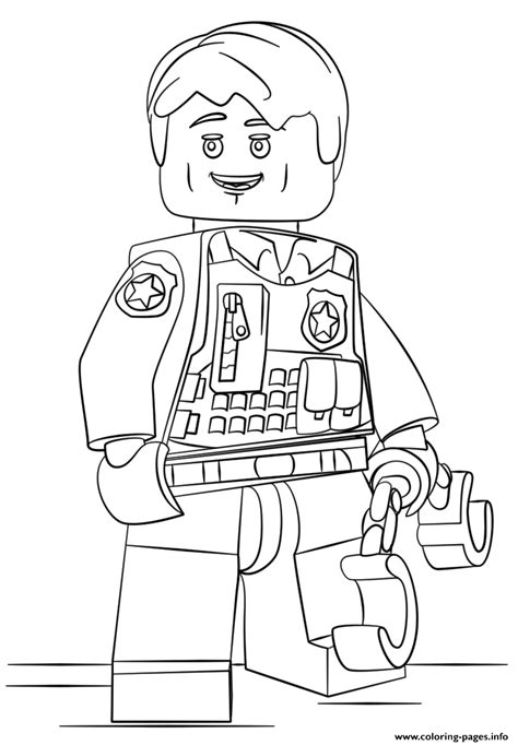 Lego Coloring Pages Police City Of