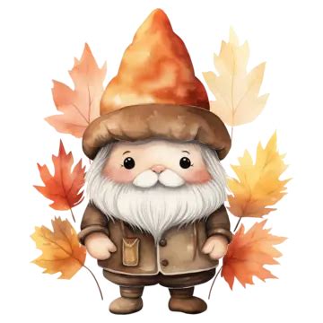 Cute Autumn Gnome Illustration Ai Generated Ai Generated Autumn Gnome