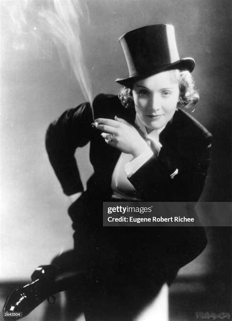 German Born American Film Star Marlene Dietrich Dressed In Mens Top