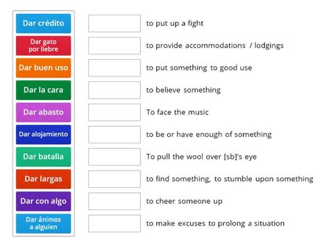 Expresiones Con El Verbo Dar 2 Une Las Parejas