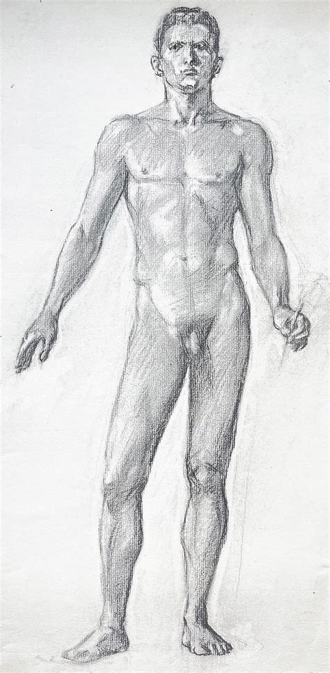Standing Male Nude Study For Mural By Allyn Cox U S Capitol
