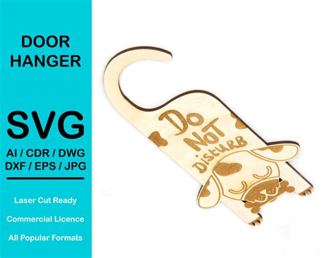 Do Not Disturb Door Hanger Sign Laser Cut Ready Svg File Digital