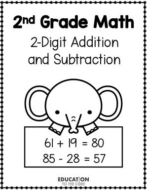 Nd Grade Math Packets Digit Addition And Subtraction Education