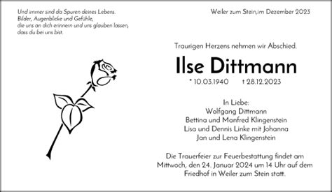 Kondolenzbuch Von Ilse Dittmann ZVW Trauer