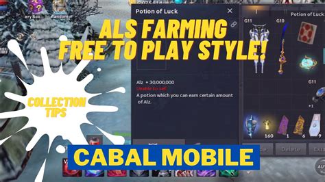 Cabal Mobile F2P ALZ Farming Mithril Collection YouTube