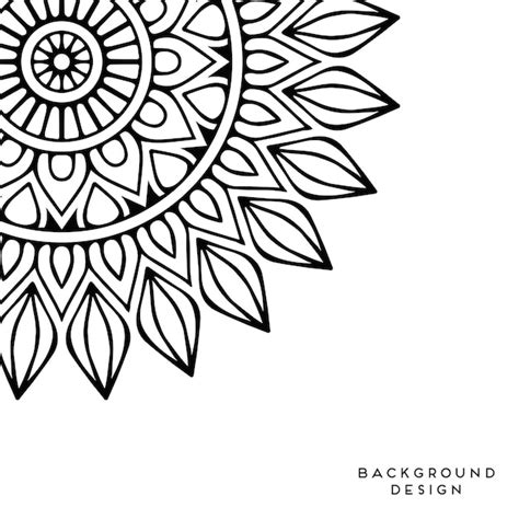 Fondo Mandala Blanco Y Negro Vector Premium