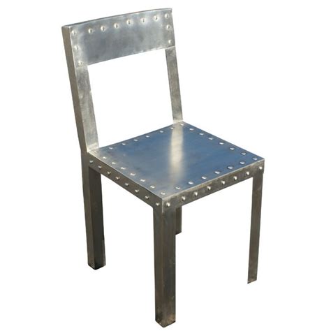 Eight Industrial Metal Dining Chairs at 1stDibs