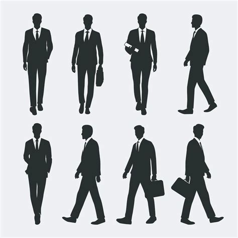 Silhouette Character Walking Businessman 6139069 Vector Art at Vecteezy