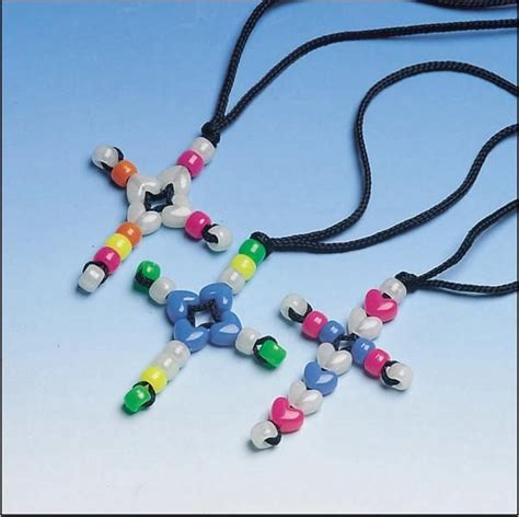 Buy Beaded Cross Necklace Craft Kit Pack Of 12 At S S Worldwide