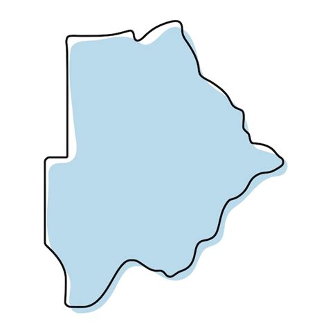 Premium Vector Stylized Simple Outline Map Of Botswana Icon Blue