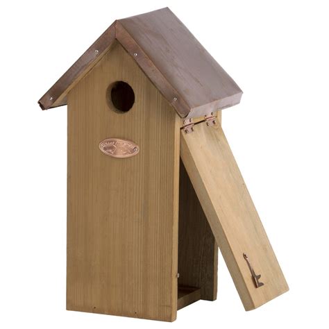 Vogelhuisjes Nestkastje Koolmees Koperen Dak 30 Cm Met Kijkluik