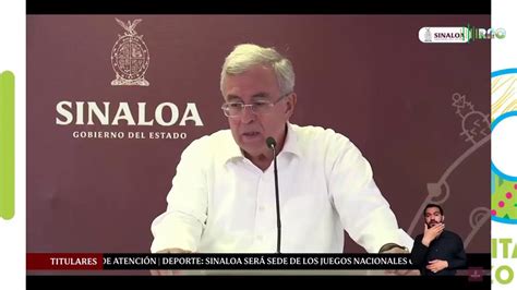 Conferencia semanera de Rubén Rocha Moya gobernador de Sinaloa del día