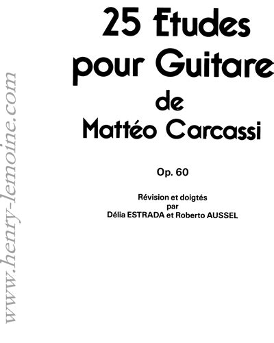 25 Etudes Op 60 Sheet Music By Matteo Carcassi Nkoda