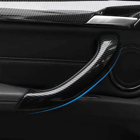 Carbon Fiber Style Pcs Car Inner Door Handle Decoration Cover For Bmw