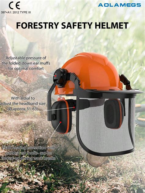 Industrial Forestry Safety Helmet And Hearing Protection System With
