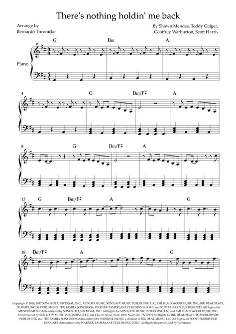 There S Nothing Holdin Me Back Arr Bernardo Thronicke Sheet Music