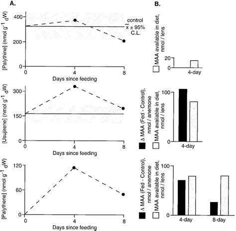 A Concentrations Of The Major Mycosporine Like Amino Acids Maas