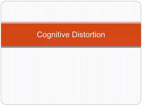 Cognitive Distortions Ppt