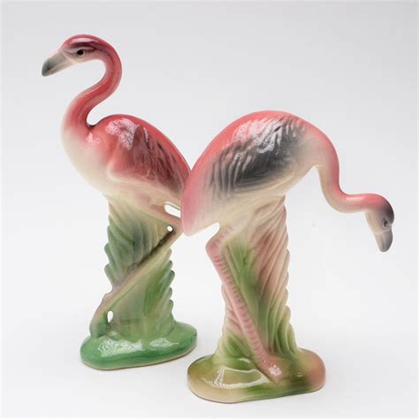 Two Vintage Ceramic Flamingo Figurines | EBTH