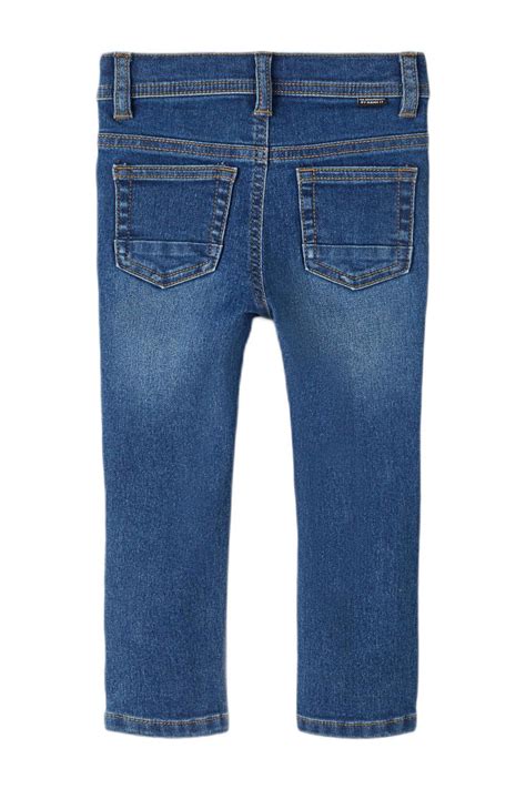 Name It Mini Slim Fit Jeans Nmmsilas Dark Blue Denim Wehkamp