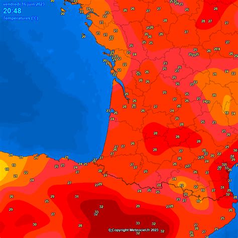 Meteociel Archives des températures observées en Zoom Sud Ouest France