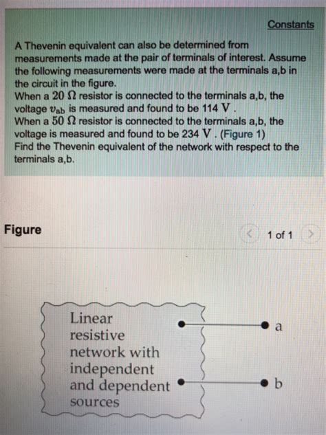 Solved Constants A Thevenin Equivalent Can Also Be Chegg