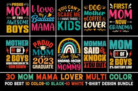 Mom Mama T Shirt Design Bundle Graphic By T Shirt Design Bundle