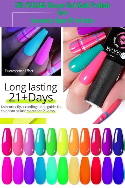 Ur Sugar Neon Gel Nail Polish Set Colors Hot Pink Orange Yellow Green Blue Red Purple Neon