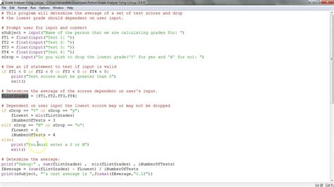 Python Grade Analyzer Using Lists Youtube