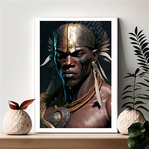 Ogun The Orisha Of Iron Art Print African Art Yoruba Religion Warrior