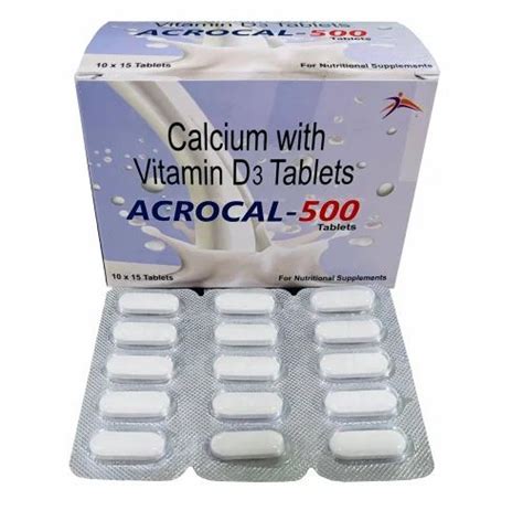 Acrocal 500 Calcium Vitamin D3 Tablet At Rs 180 Box Calcium And Vitamin