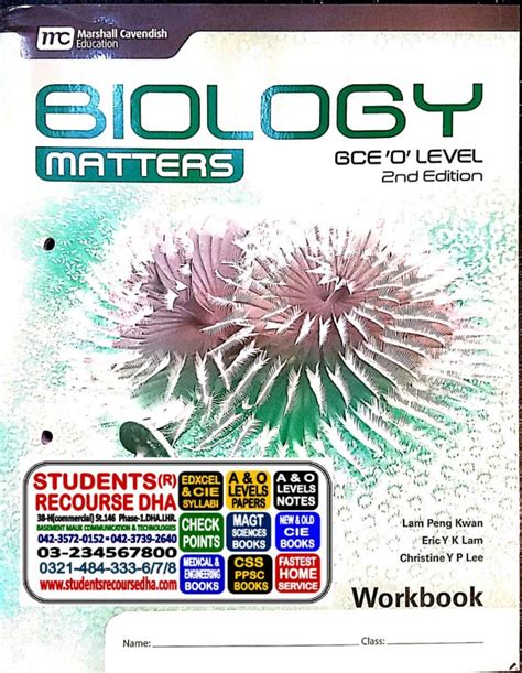 Gce O Level Biology Matters Workbook Lam Peng Kwan Eric Y K Lam