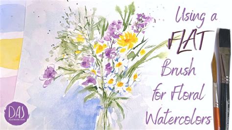 How To Paint Flowers With A Flat Brush Loose Watercolor Tutorial To