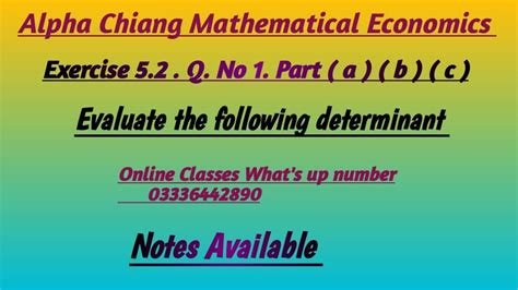 Alpha Chiang Mathematical Eco Exercise Qno L Part A B C