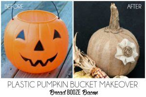 Plastic Pumpkin Bucket Makeover Fb Bread Booze Bacon